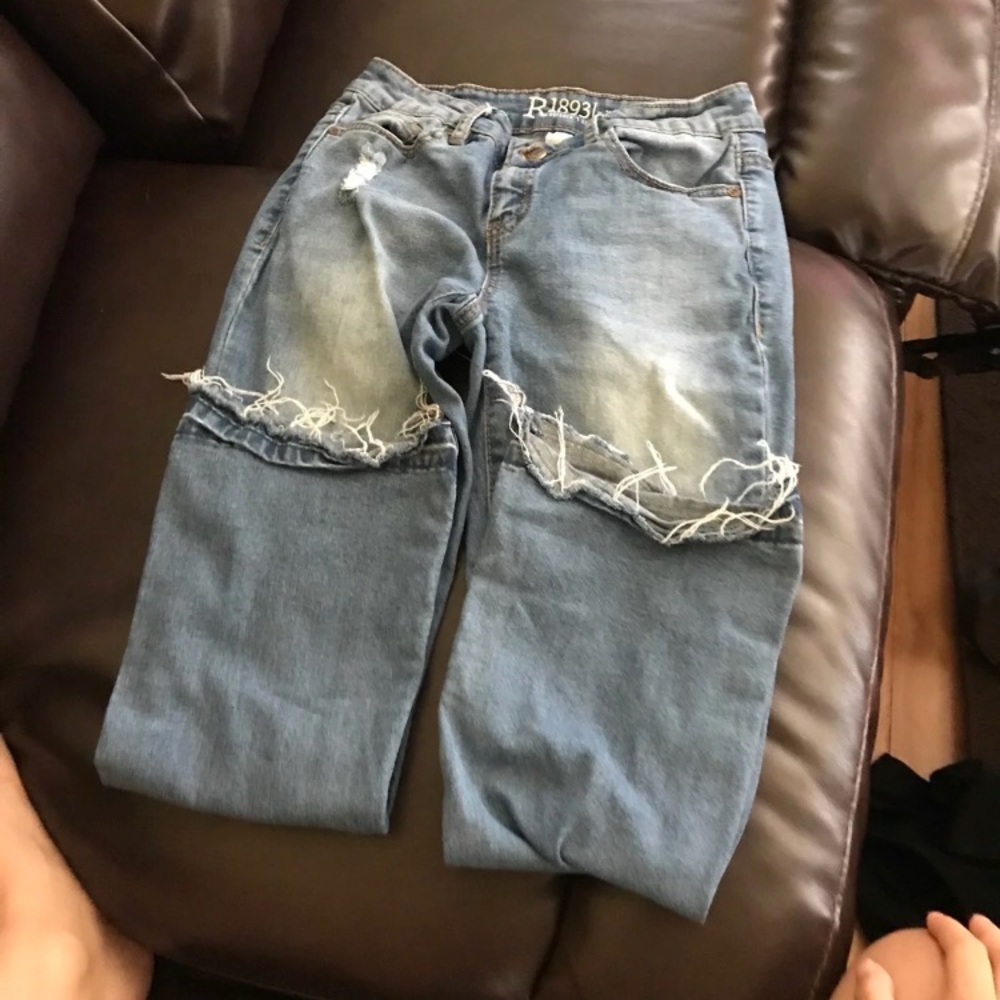 Distressed jeans
